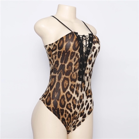 LEOPARD BANDAGE BODYSUIT/SWIMSUIT - Picture 7 of 8